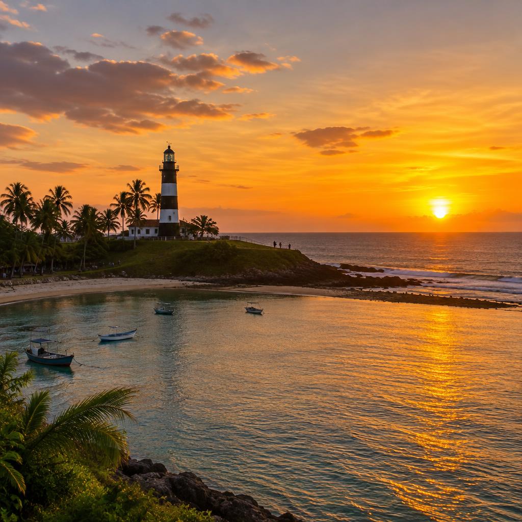 Farol da Ponta do Mutá ao entardecer